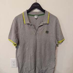 Kenzo Paris Tiger Crest Short Sleeve Polo Shirt in Grey
